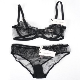 Agent Provocateur Astria Bra & Brief In Black/Silver (Set of 2) - W Size 36B & 5