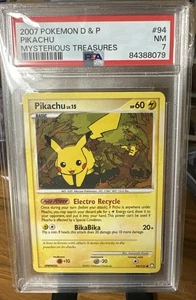2007 Pokémon D & P Pikachu LV.15 Mysterious Treasures 94/123 - PSA 7 - Picture 1 of 2