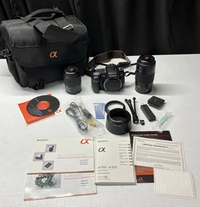 Sony Alpha a300 10,2 megapixel fotocamera reflex digitale 18-70 mm e 75-300 obiettivi custodia e acc. - Foto 1 di 19