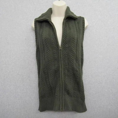 Jaqueta casaco verde sem mangas Guide Series feminina suéter zíper frontal colete X grande - Imagem 1 de 4