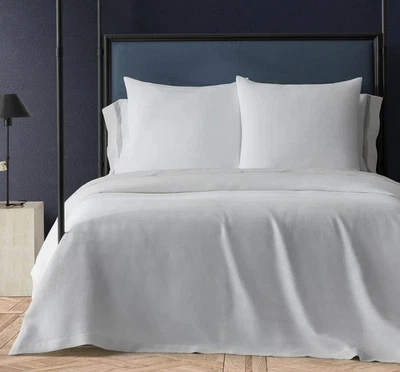 MATOUK Augusta M130 QUEEN/FULL Coverlet White 100% Cotton Italy Matelassé NEW - Image 1 of 4