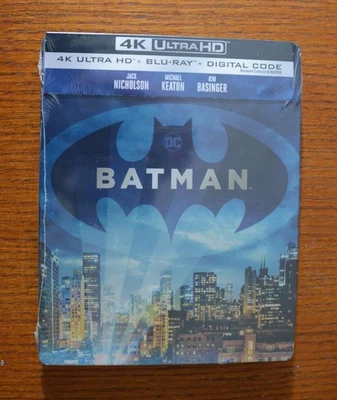 Batman Steelbook (4K UHD+Blu-ray+Digital+Sleeve, 1989)Factory  Sealed Foto 1 de 2