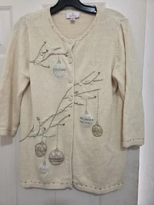 Women's Quaker Factory Christmas Jingle Bell Sweater Size S - Picture 1 of 7