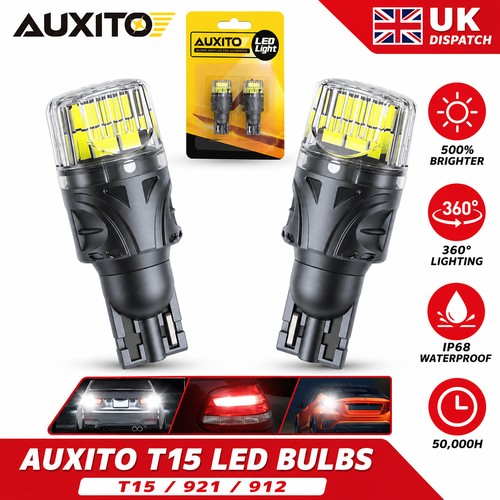 2x T15 921 912 White LED Reverse Backup Light Bulbs Stop Tail Lamps ...