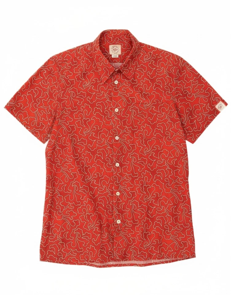 ENERGIE Mens Short Sleeve Shirt Medium Red Floral Cotton DX69 - Image 1 of 4