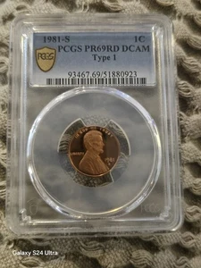 1981-S Lincoln Memorial Cent Type 1 PR69 RD DCAM PCGS Blue Label - Picture 1 of 4