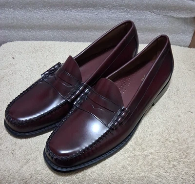 Bass Weejuns Larson Burgundy Leather Loafers Slip On Shoes Mens Size 12 D - Image 1 of 4