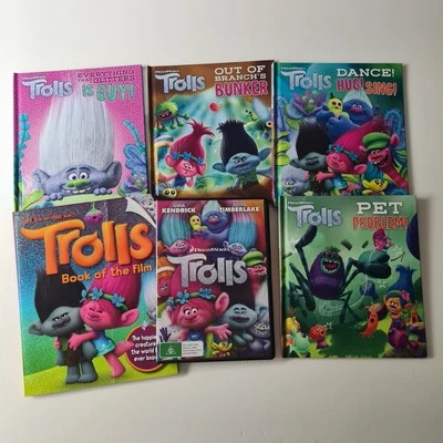 Trolls Book Bundle (5 Books) + Trolls DVD Anna Kendrick + JT.  Dreamworks Trolls - image 1 of 4