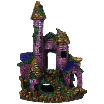  Château d'aquarium, ornements d'aquarium de poissons d'halloween, château en - Photo 1/4