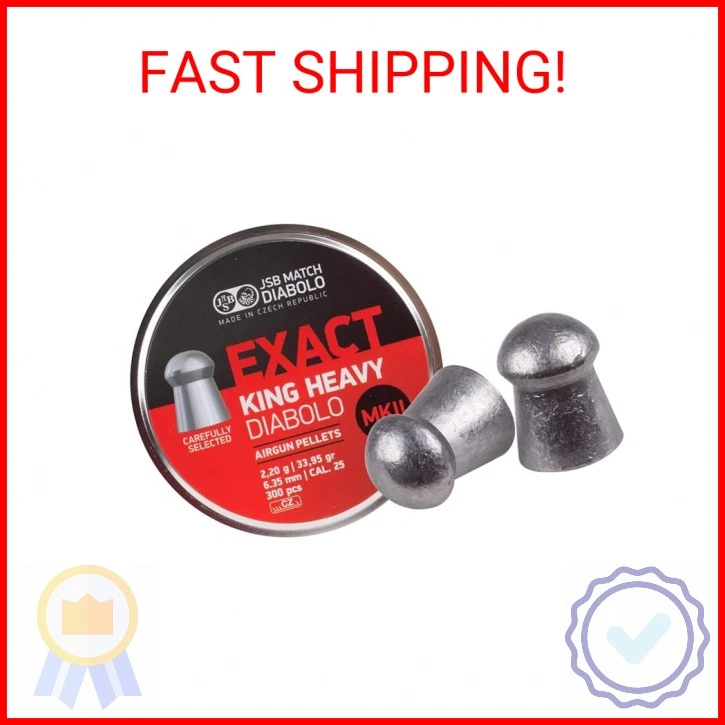 4 Tins JSB Diabolo Exact King Heavy MKll .25 Cal 33.95 Grains Domed 300ct