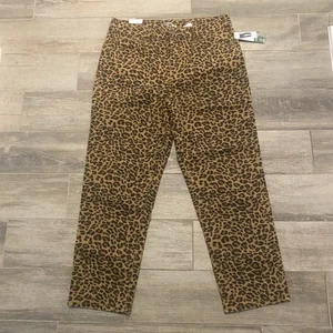 Time and Tru Pants Womens 16 Brown Straight Leg High Rise Jeans Leopard Print - Picture 1 of 11
