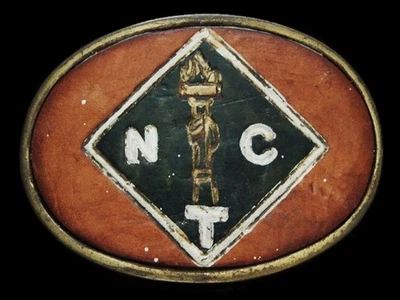 ND03172 VINTAGE AÑOS 70 **NTC (LLAMA DE LA LIBERTAD)** HEBILLA DE CINTURÓN DE CUERO Foto 1 de 2