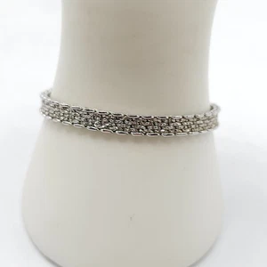 MONET Silver Tone Mesh Bracelet With Secure Clasp Vintage - Picture 1 of 6