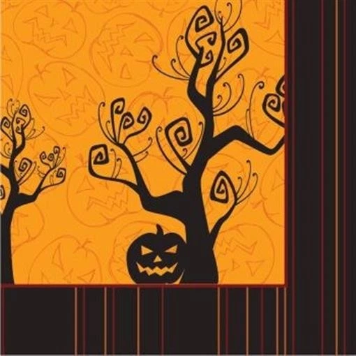 Halloween Witch's Crossing Beverage Napkins Paper 18 Pack Halloween Tableware - Image 1 of 1