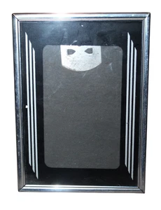 Marco de fotos vintage Art Deco pintado al revés negro y plateado foto 4x6 - Imagen 1 de 3