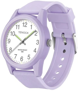 TENOCK Analoge Kinderuhr für Mädchen Lila 5ATM Wasserdicht Geburtstagsgeschenk - Bild 1 von 9