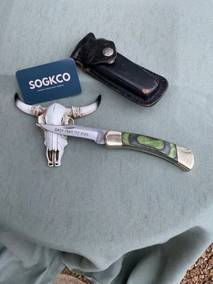 Cuchillo Buck Custom 110, FRANK, “Back From The Dead” con trabajo de archivo, ¿estúpido? Sí Foto 1 de 4