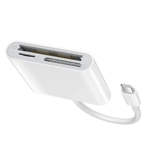 USB C to CF SD TF Card Reader Plug Play Adapter for Smartphone iPad Mac Windows - Picture 1 of 15