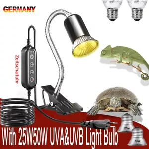 Terrarium Aquarium Heizlicht Wärmelampe UVA UVB Reptilien Strahler Profi 25W+50W - Bild 1 von 12