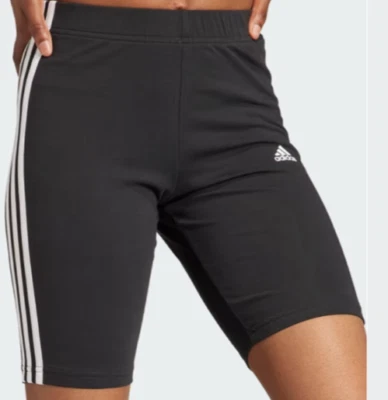 NWT Ladies Adidas Essential 3 Stripes Bike Shorts, Short exercise Sport Leggings - image 1 of 4