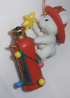 Vintage  Luster Fame 1990 Mouse Christmas Ornament,  "Fireman Mouse "    #24C