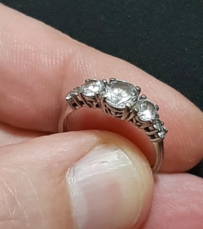 ANELLO ARGENTO 925  trilogy  donna diamoniti taglio brillante  - Immagine 1 di 1