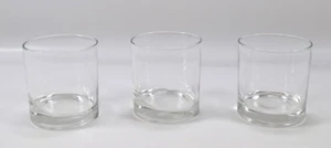 Lote de 3 vasos de whisky de bola baja de vidrio transparente de 8 oz. Fondo ligeramente grueso años 90 - Imagen 1 de 8