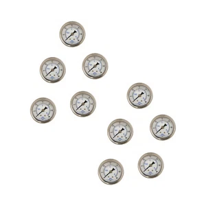 10 PACK LIQUID FILLED PRESSURE GAUGE 0-30 PSI, 1.5" FACE, 1/8" NPT BACK MOUNT - Picture 1 of 3