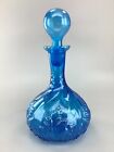 Vintage Blue Glass Decanter Genie Bottle