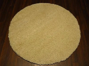 ZOTTELIG NEU 120X120CM KREIS TEPPICHE GEWEBTE RÜCKSEITE GESCHNITZT CREME/CREMEWEISS NEU DICK - Bild 1 von 7
