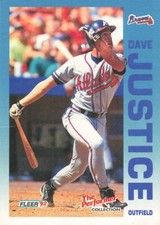Dave Justice The Performer Collection Fleer 1992 Baseball Card #8