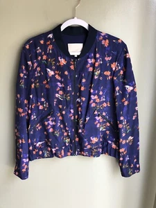Rebecca Taylor 100% Silk Fireworks Floral Bomber Jacket Size: 12 - Picture 1 of 12