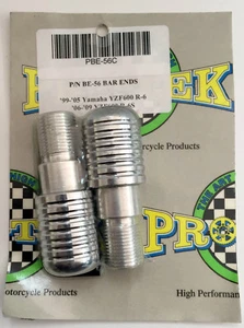 New Pro-Tek Chrome Bar Ends For Yamaha 99-05 YZF-R6 & 06-10 YZF-R6S PBE-56C - Picture 1 of 1