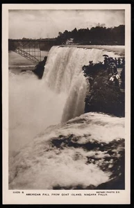 American Fall From Goat Island Niagara Falls Bridge Rotary Photo Postcard - Picture 1 of 2