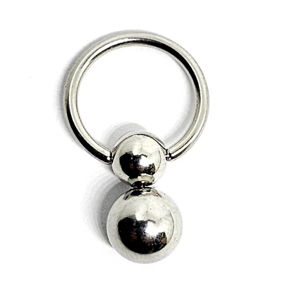 Piercing anello doppia sfera 16 g (1,2 mm) 14 mm anello acciaio chirurgico zu... - Immagine 1 di 4