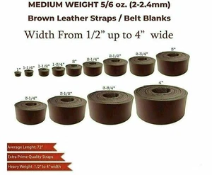5/6 OZ./  CRAZY HORSE Leather Belt/Strip/Straps TOOLING  1/2"--4"W / 68-72" Long - Picture 1 of 5