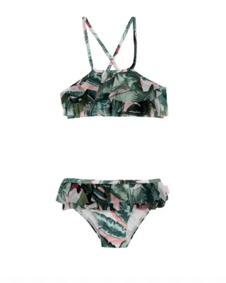 Seafolly Kids Palm Beach Volantes Tankini Set de Natación L5946 Talla 7 AUS Foto 1 de 2