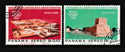 Usado 2 SELLOS "OLÍMPICOS DE VERANO - MÉXICO" Panamá 1967 Foto 1 de 2