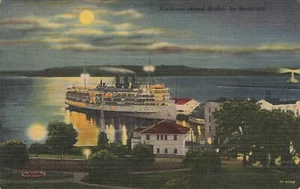 Postal de Mackinac Island Harbor por Moonlight - Imagen 1 de 2