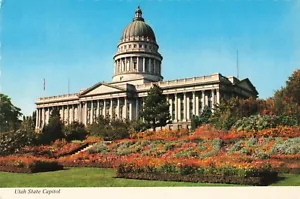 Salt Lake City Utah, State Capitol Building, alte überbackene Postkarte - Bild 1 von 2