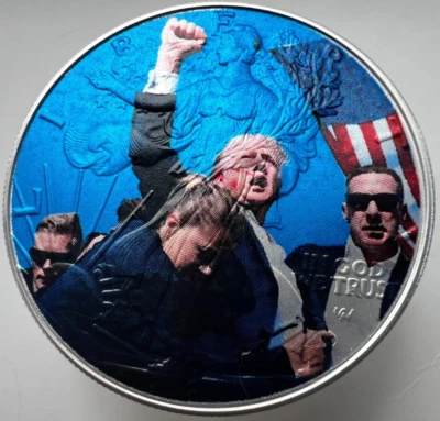 Trump Attempted Assassination American Silver Eagle 1oz .999 Silver Dollar Coin - Image 1 of 4