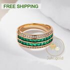 2.2Ct Princess Simulated Emerald Eternity Wedding Band Ring 14K Rose Gold Plated