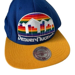 Denver Nuggets Retro Logo Mitchell Ness NBA Basketball 2 Tone Snapback Cap Hat - Picture 1 of 5