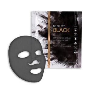 M1 Select Black Sheet Mask Anti-Pickel Maske mit Aktivkohle 16 ml