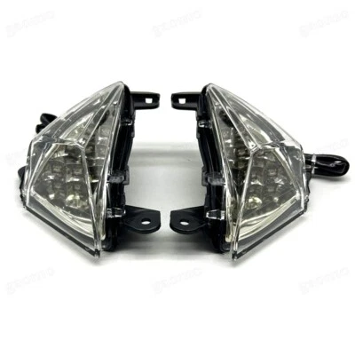For Kawasaki Ninja ZX6R/ZX10R/ZX14R Z1000 Z750 Clear Front LED Turn Signal Light - Image 1 of 4