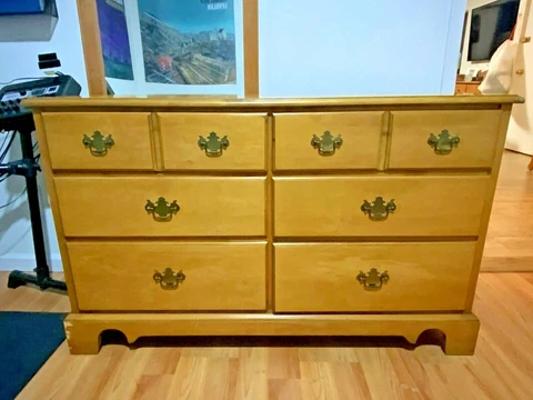 Antique Oak Wood Dresser Chest of Drawers Victorian Vintage [ 1960's / 1970's ] Cover