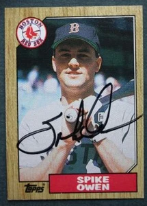 Boston Red Sox Star Spike Owen Autographed / signed 1987 Topps baseball card --- - Picture 1 of 1
