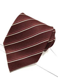 Authentic DUNHILL LONDON Exclusive Striped Design On Maroon 100% Necktie Tie - Picture 1 of 12