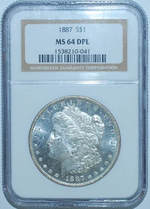 1887 P NGC MS64DMPL Deep Mirror Prooflike Morgan Silver Dollar - Picture 1 of 2