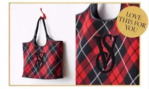 Victoria's Secret Holiday Tartan rot schwarz kariert große Beuteltasche Schultertasche neu mit Etikett - Bild 1 von 4